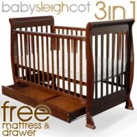Australian Classical Style Baby Sleigh Cot